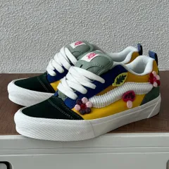 【今日特価】Vans Knu Skool グリーン 春の花柄 ふわふわパンシューズ 男女兼用 スケートシューズ ショックアブソーブ ローカット 品番：VN0009QCBMI！送料無料！在庫限定のお得な価格です！