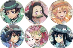 【中古】バッジ・ピンズ 全6種セット 「鬼滅の刃 卯年 ランダムグリッター缶バッジ」 アニメイトガールズフェスティバル2023グッズ