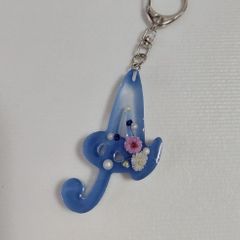 アルファベットキーホルダーA(くすみブルーぼかし)