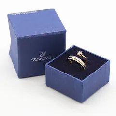 箱付 良品 スワロフスキー リング 指輪 ゴールドカラー ダイヤ 石 ブランド小物 アクセサリー ジュエリー  2000000 NSK MST