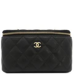 シャネル CHANEL ショルダーバッグ マトラッセ ココマーク バニティバッグ キャビアスキン ブラック ゴールド金具 ヴァニティ チェーンショルダー   AP1341 ランダムシリアル 【箱】【中古】