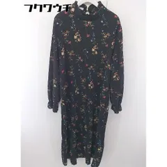 ◇ fifth フィフス ハイネック 花柄 プリント 長袖 ロング ワンピース ブラック マルチ レディース  【中古】 【1111100002777】