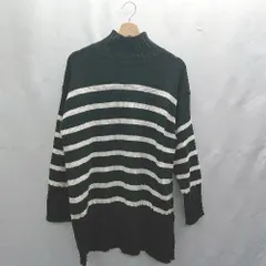 ◇ ◎●未使用●⊇ ROPE PICNIC ボーダー オーバーサイズ 長袖 セーター ニット サイズ 38 ブラック ホワイト レディース E  【1501160040169】