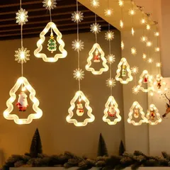 FIRE BULL クリスマスツリー 電飾 クリスマスイルミネーション 屋内屋外兼用 飾りライト クリスマスチャームアクセサリー 10個付き led 防水 USB給電タイプ 3M( ツリー型)のサムネイル