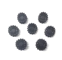 黒 フラワーモチーフ ミニプラバンスクリップ