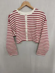 ナイスクラップ トップス ボーダー柄 クロップド丈 フリーサイズ