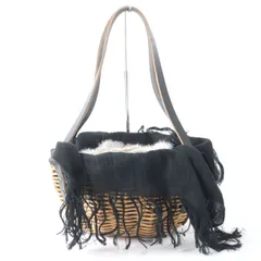 【美品】エバゴス　チョコボール　ハンドバッグ　カゴバッグ　レザー　巾着　ブラック 美品】エバゴス チョコボール ハンドバッグ カゴバッグ レザー