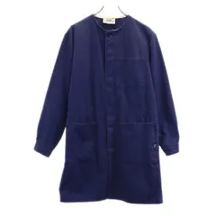 KRAJEWSKI  ドイツ ジャーマンワーク ユーロ ノーカラー コート 青系  ロングコート メンズ 【中古】  【230910】