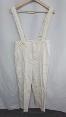 ◇ Θ Discoat ディスコート コットン100% ノースリーブ サロペット サイズM アイボリー レディース E  【1409100035674】