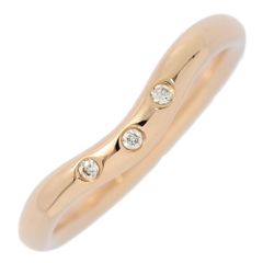 TIFFANY＆Co. ティファニー エルサペレッティ・カーブド バンド 3P・ダイヤモンド リング・指輪/YG/750-2.4g/9号/#49/結婚指輪【♀】【N】【レディース】★■582885【中古】