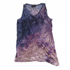 DIESEL ディーゼル 総柄 ロング タンクトップ ノースリーブ トップス サイズS ブルー パープル レディース 【中古】