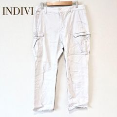 INDIVI インディヴィ【XL】 カーゴパンツ カジュアル シンプル　アウトドア　麻