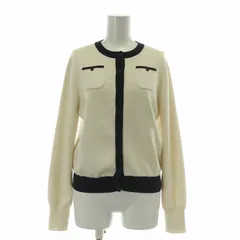 キャバン CABaN コットンカシミヤバイカラークルーネックカーディガン 長袖 ニット ストレッチ F アイボリー 紺 ネイビー 39-02-94-02006 /BB