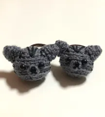 あみぐるみ ネコ ヘアゴム 2匹セット