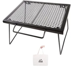 【数量限定】アウトドア キャンプ用品 折りたたみ 専用キャリーバッグ付 スチールテーブル 43×32×26cm メッシュテーブル Black FLIPPEDのサムネイル