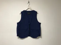 本物ニコアンドNIKOANDコットンベストジレメンズサーフアメカジミリタリーストリートスケーターワークビジネススーツモードゴルフドレスLフリー紺ネイビー