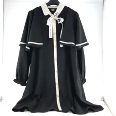 02w09071 axes femme アクシーズファム  ケープ風クレリックシャツワンピース  ブラック  キッズ  サイズ160　タグあり  ワンピース  ポリエステル  DL361X02J  【中古品】