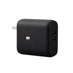 AC充電器一体モバイルバッテリー(5000mAh/12W/A×2) ELECOM エレコム DE-AC06-5000BK 【佐川急便にて5営業日以内発送】