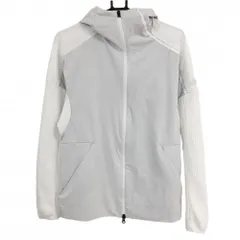 ★値下げ★アディダス 切替ジップパーカー 白×ライトグレー ダブルジップ 袖立体ロゴ  メンズ L ゴルフウェア adidas