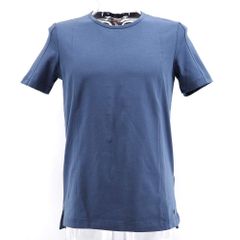 新品 春夏 半袖Tシャツ L(48) サイズ ブルーグレー（青灰色） 半袖 クルーネック ガウディ メンズ カジュアル 男性 40代 50代 60代 70代 30120