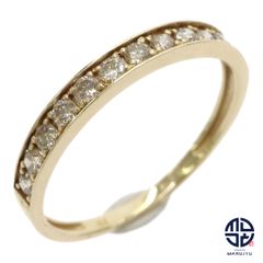 K18YG 18金イエローゴールド ダイヤ0.30ct ハーフエタニティ リング 指輪 約11号 ジュエリー アクセサリー