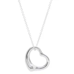 ティファニー Tiffany&co エルサペレッティ オープンハート 16mm ネックレス レディース シルバー Ag925 【中古】