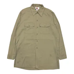 《USA製》dickies ディッキーズ ワークシャツ  カーキ　ベージュ 長袖シャツ 古着 （16-16 1/2 × 35）