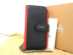■極美品■ Christian Louboutin クリスチャンルブタン レザー iPhone 11 Pro 対応 アイフォンケース スマホケース ブラック系 BM2306のサムネイル