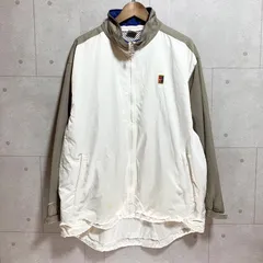90's NIKE ナイキ ナイロンジャケット ジャンパー アウター XL ロゴ 刺繍 ホワイト 白 ベージュ メンズ SG340-7