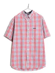 【お得なクーポン配布中!】 90s チャップス ラルフローレン チェック 半袖 ボタンダウン シャツ メンズ XL 90年代 オールド CHAPS ポロ 半袖シャツ 総柄 大きいサイズ