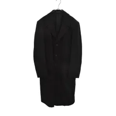Yohji Yamamoto POUR HOMME (ヨウジヤマモト プールオム) TUXEDO PARK　バックプリントロングジャケット　コート　ブラック　HR-J32-100のサムネイル