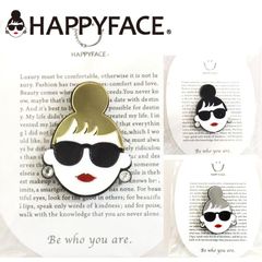 HAPPY FACE LADY EMMA マグチャーム サングラス アクリル スワロフスキー マグネット 磁石 レディース ギフト プレゼント スワロフスキークリスタル