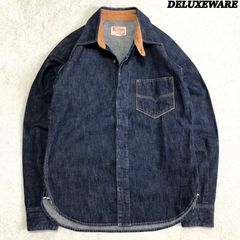 DELUXEWARE 40s DENIM SHIRT 7640 デニムシャツ ロングスリーブシャツ 長袖シャツ チンストラップ Mサイズ インディゴブルー 青 デラックスウエア