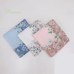 送料無料 レディース ハンカチ タオル 花柄 綿100％ 45CM お買い得３色セット  vii3x221591のサムネイル