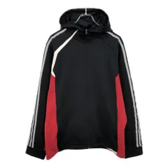 00年代 adidas アディダス フルジップ パーカー スポーツ ブラック(メンズ L)中古 古着 U5568