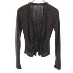 FOXEY NEW YORK フォクシーニューヨーク 日本製 長袖 Vネック カーディガン 40 ブラウン レディース 古着