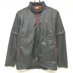 プーマ 2WAYブルゾン グレー 後ろ身頃・袖フリース 袖着脱可 ハーフジップ  メンズ L ゴルフウェア PUMA