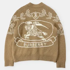 美品 BURBERRY LONDON ENGLAND 22AW バーバリー バック 編込ロゴ ウール カーディガン 8058762 ベージュ系 M / J&NREUSE メンズ トップスのサムネイル