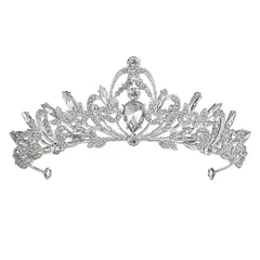YANHUILAY ティアラ 王冠 カチューシャ 髪飾り ヘアアクセサリー おしゃれ アクセサリー 花嫁 結婚式 パーティー ブライダル 成人式 誕生日 披露宴 発表会 卒業式 写真撮影 プレゼント (白) 0