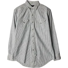 古着 ラルフローレン Ralph Lauren POLO by Ralph Lauren ストライプ柄 長袖 デニム ウエスタンシャツ メンズM相当/eaa577776