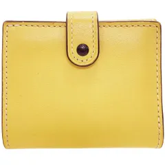 コーチ 財布 スモール トライフォールド ウォレット レザー 革 イエロー 黄色 58851 COACH 三つ折り財布 コンパクト財布 ミニ財布 ミニウォレット サイフ【中古】