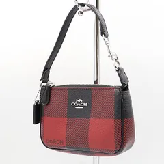  新品同様 コーチ レザー レッド/ブラック シルバー金具 ハンドバッグ/ポーチ TCY 2000000 NSK