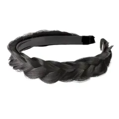 カチューシャ 三つ編み ヘアアクセサリー ヘアアレンジ ヘアバンド レディース シンプル ベーシック ツイスト ヘア ターバン ヘッド バンド 髪飾り ブラック レッド グレイ ホワイト オレンジ 春 夏 秋 冬 オールシーズン カジュアル フォ [ブラック]