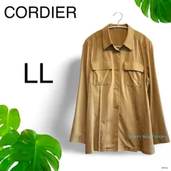 ★美品★ CORDIER コルディア シャツ 長袖 LL ベージュ 日本製　送料無料　古着　レディースのサムネイル