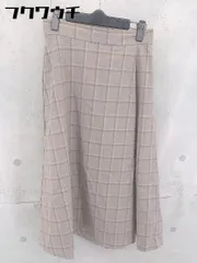 ◇ OPAQUE CLIP オペーク ドットクリップ チェック 膝下丈 ナロー スカート サイズ38 グレー ブラウン レディース 【中古】 【1103220008920】