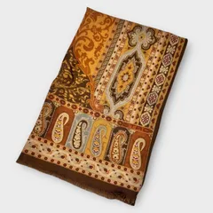 極美品！ETRO エトロ　ペイズリー柄　ストール　スカーフ　ショール　ウール　シルク　ベージュ系