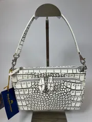 【極美品】モーダプリンチペ クロコ型押し ハンドバッグ 2way ショルダー 白