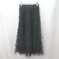 ◇ ⊂ Lace Ladies レースレディース シンプル系 ロング丈 フリル スカート サイズ表記なし ブラック系 レディース E  【1507160017200】