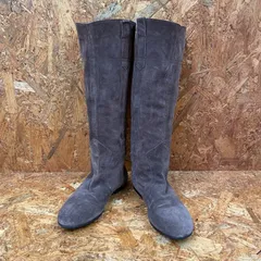 イタリア製 FABIO RUSCONI スエード ロングブーツ 23.0cm ブラウン ビブラムソール ファビオルスコーニ Ladies 靴 ユーズド USED 古着 MADE IN ITALY