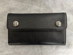 CHROME HEARTS クロムハーツ Long Wave ロングウェーブ 本革 長財布 ウォレット ブラック 黒 新品未使用